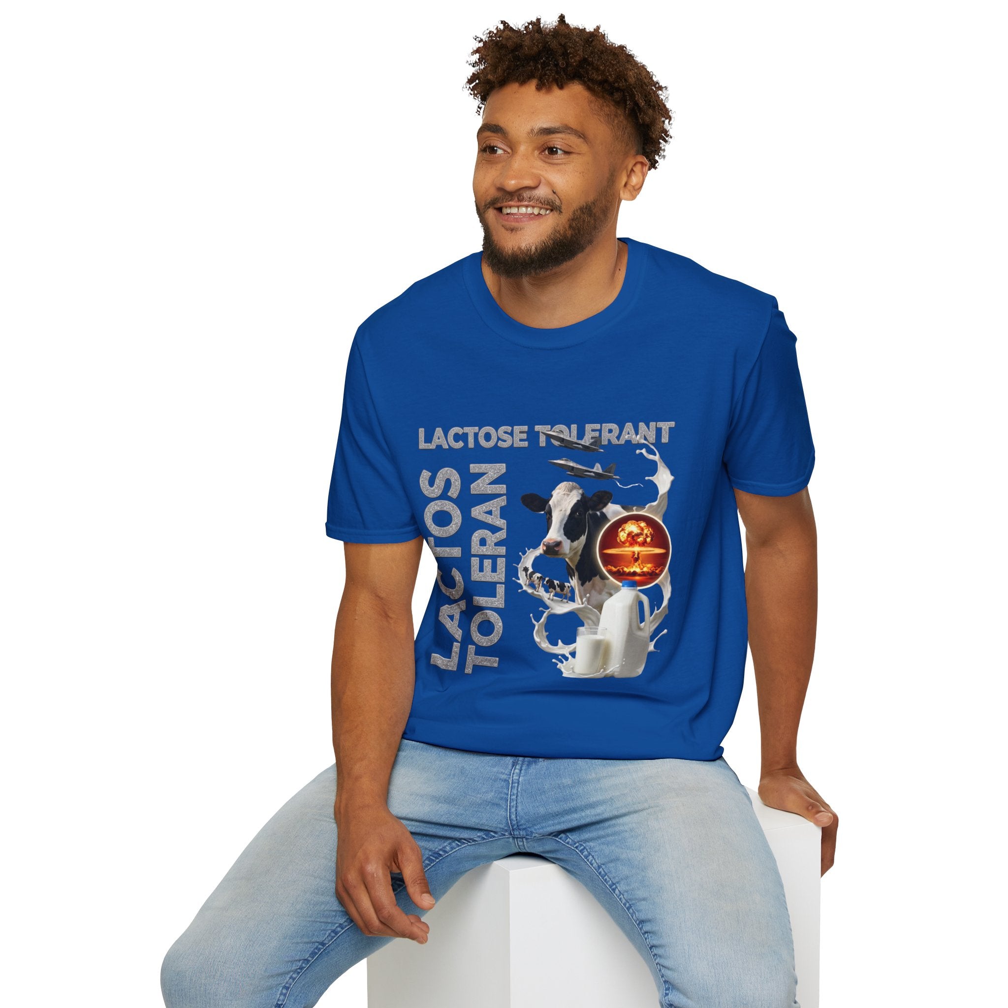 Lactose Tolerant Cow Graphic T-Shirt — Funny Dairy Lover Tee