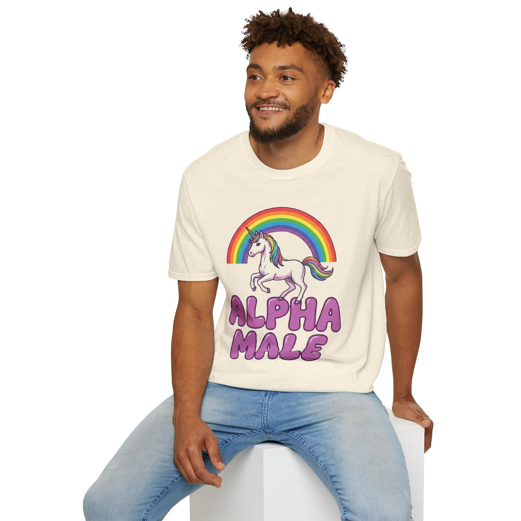 T-Shirt — Rainbow Unicorn "Alpha Male" Graphic Tee