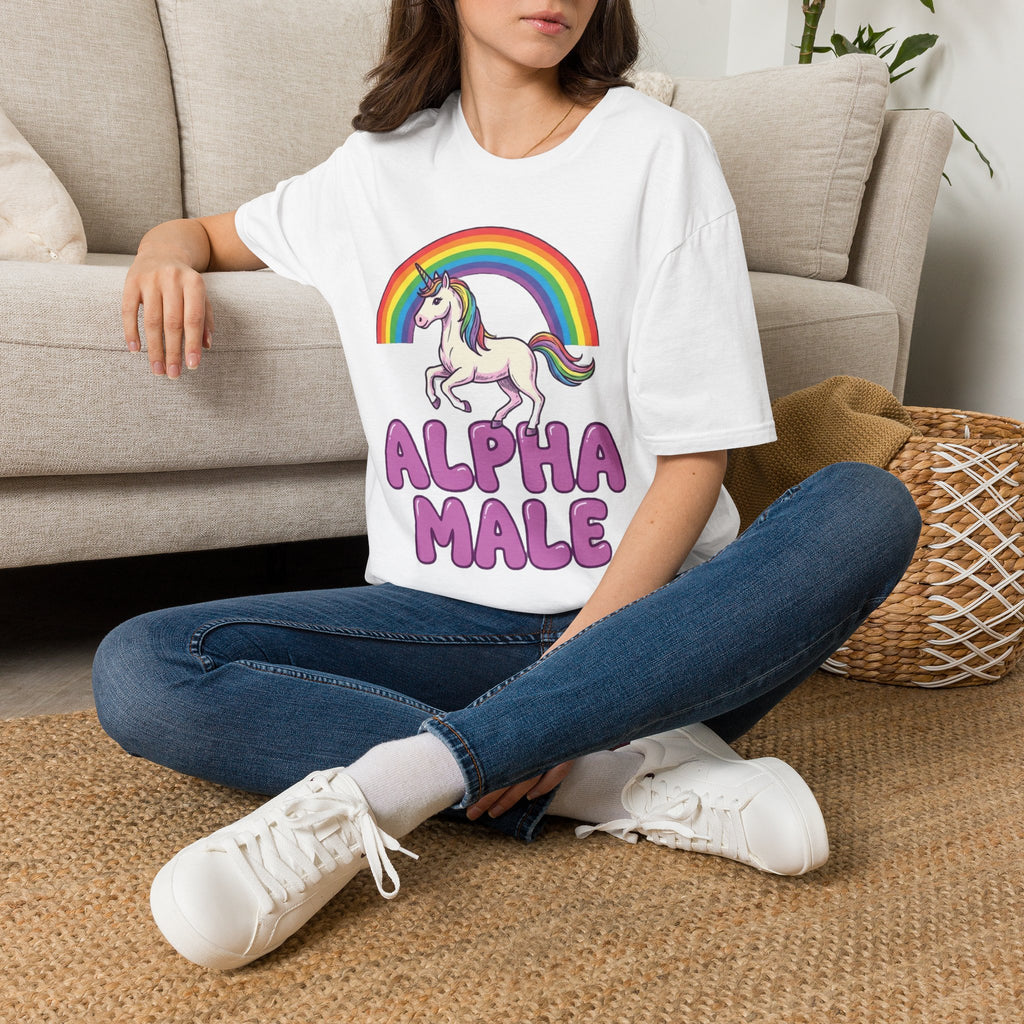T-Shirt — Rainbow Unicorn "Alpha Male" Graphic Tee