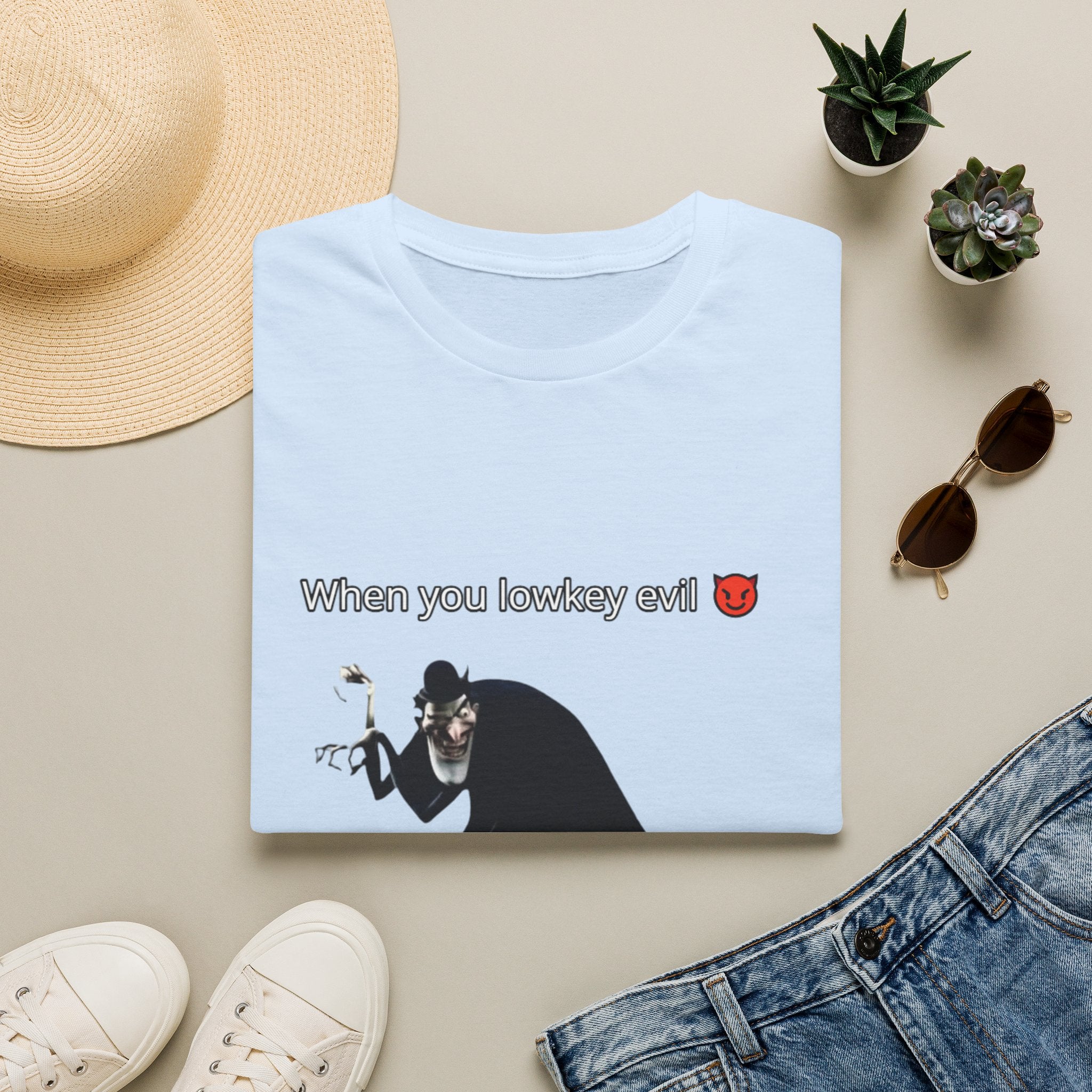 T-Shirt — “When You Lowkey Evil” Devil Emoji Graphic Tee