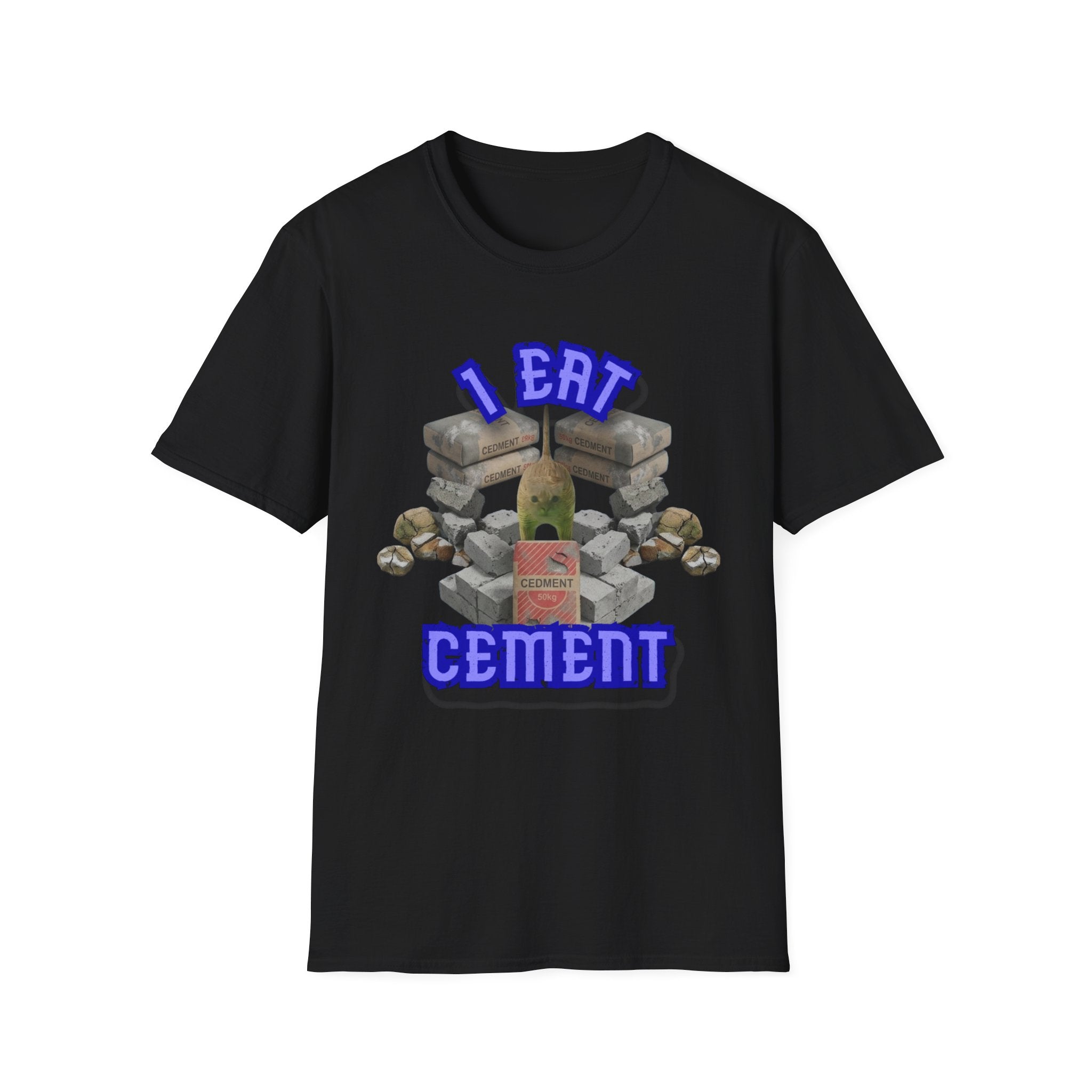 T-Shirt — 'I Eat Cement' Graphic Tee (Humorous Stonework / Masonry Design)