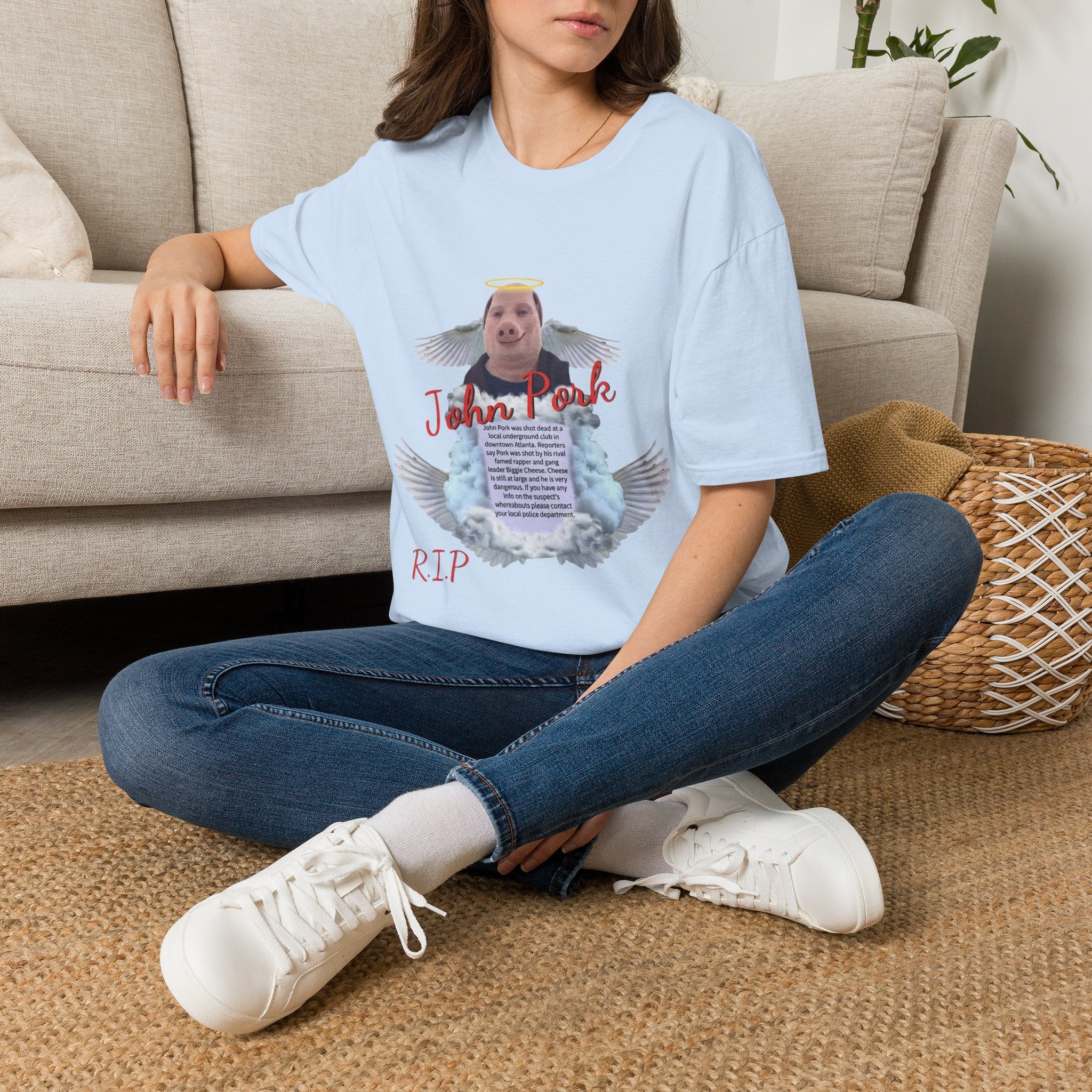 Memorial T-Shirt — "John Pork" Angel Tribute Tee