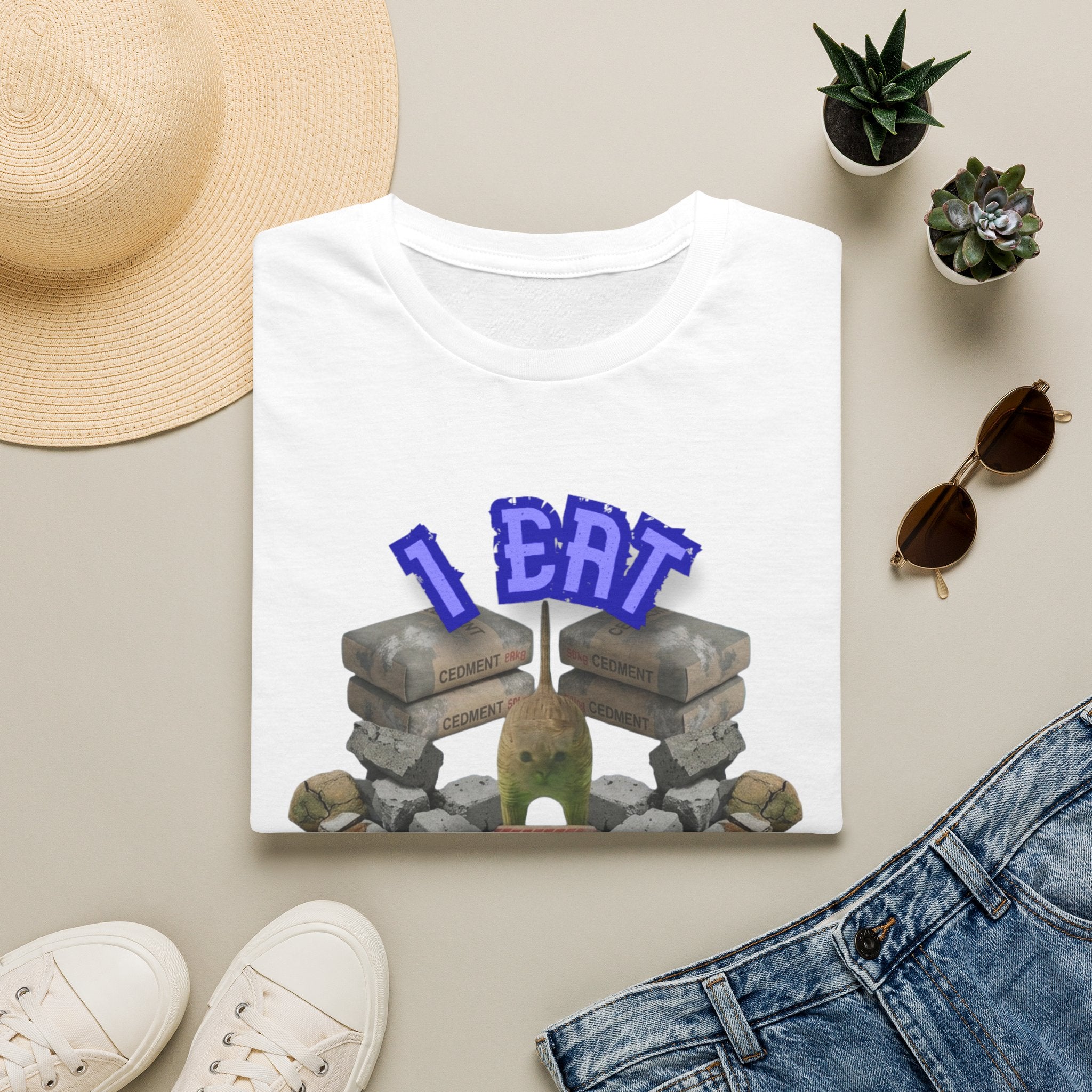 T-Shirt — 'I Eat Cement' Graphic Tee (Humorous Stonework / Masonry Design)