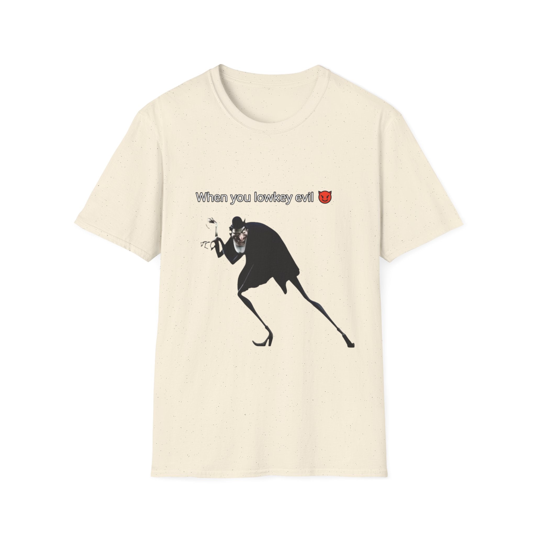 T-Shirt — “When You Lowkey Evil” Devil Emoji Graphic Tee