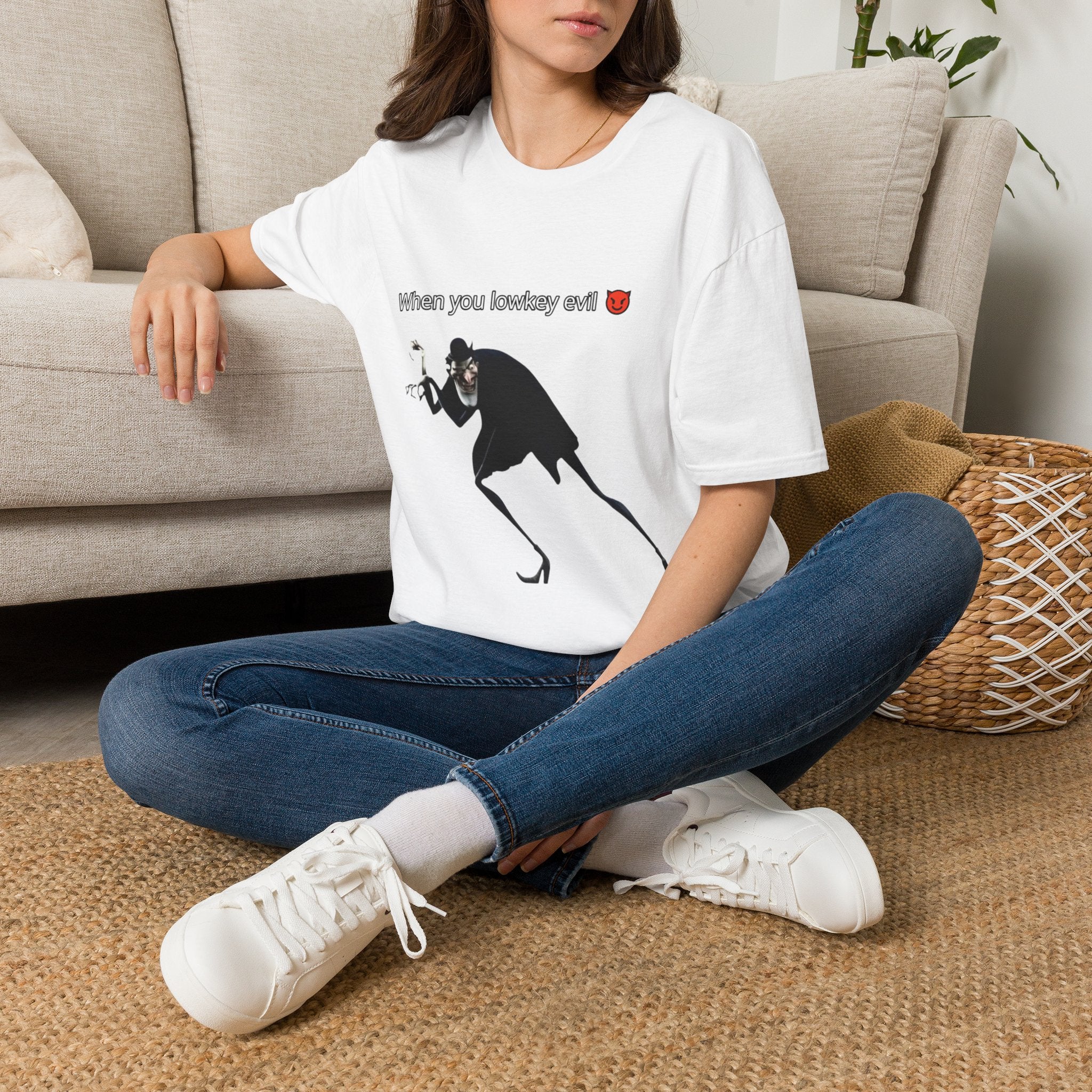 T-Shirt — “When You Lowkey Evil” Devil Emoji Graphic Tee