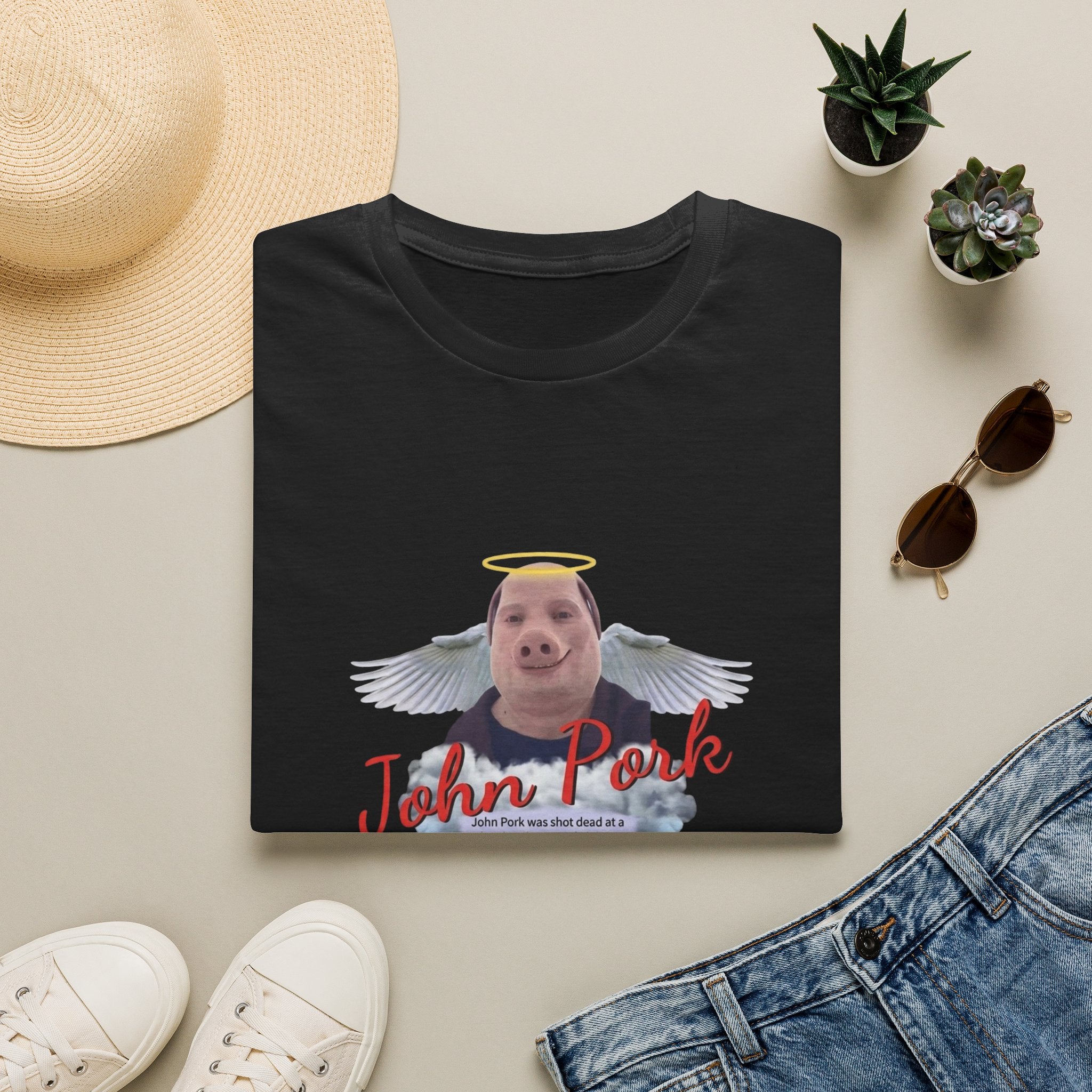 Memorial T-Shirt — "John Pork" Angel Tribute Tee