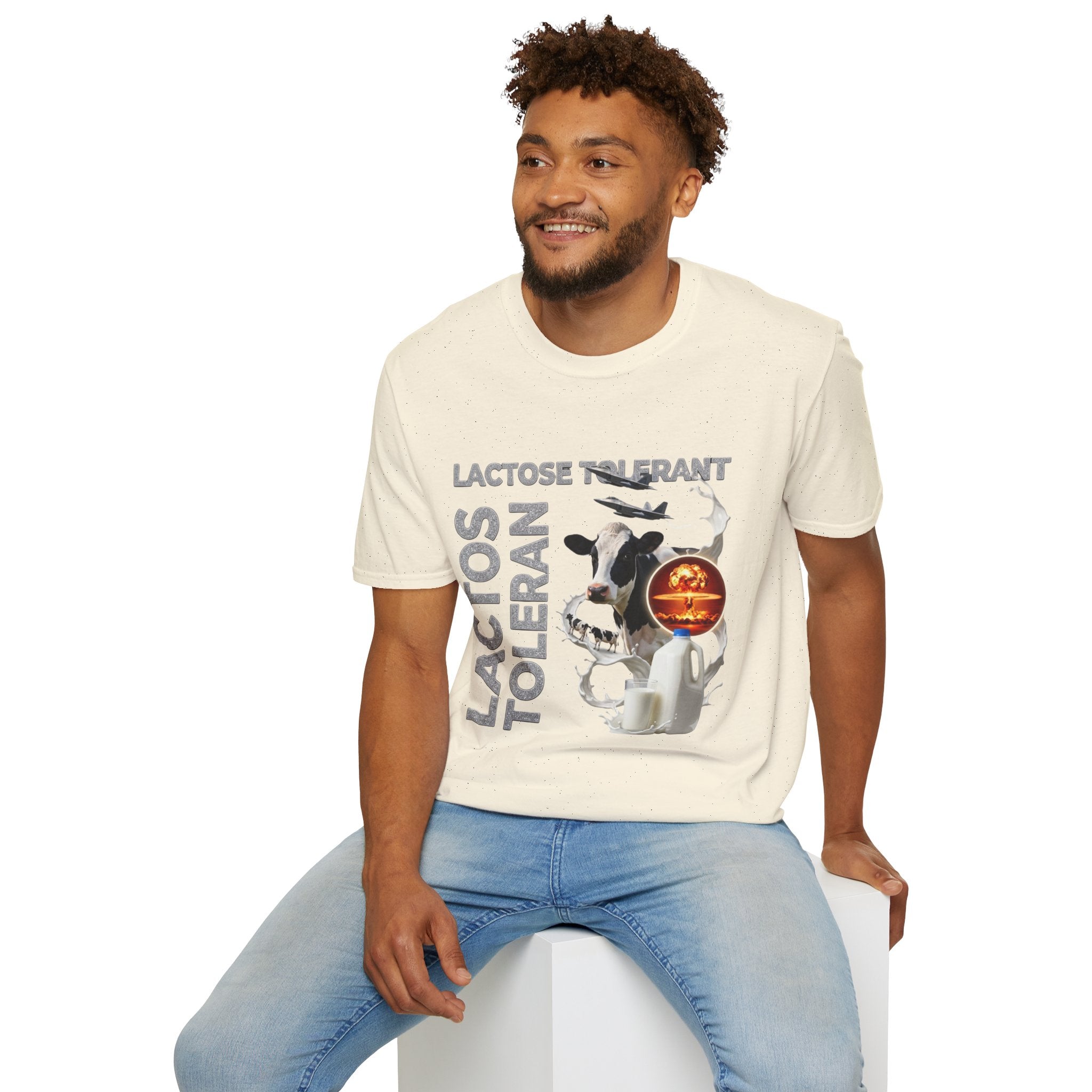 Lactose Tolerant Cow Graphic T-Shirt — Funny Dairy Lover Tee