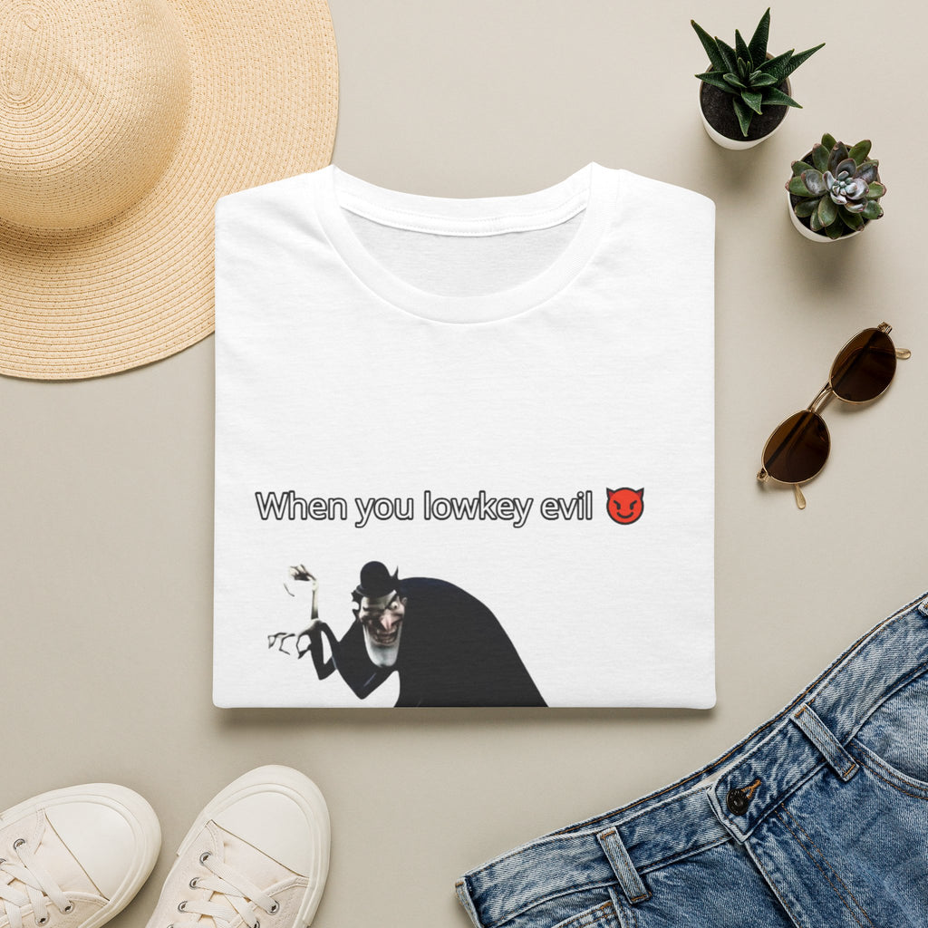 T-Shirt — “When You Lowkey Evil” Devil Emoji Graphic Tee