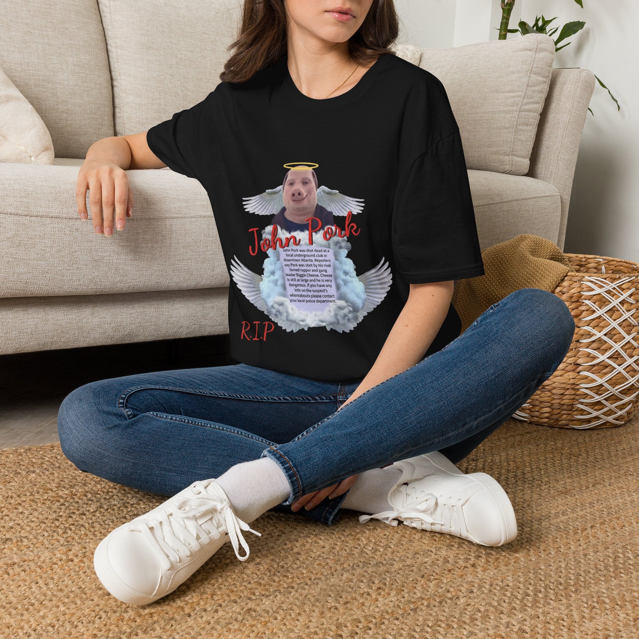 Memorial T-Shirt — "John Pork" Angel Tribute Tee