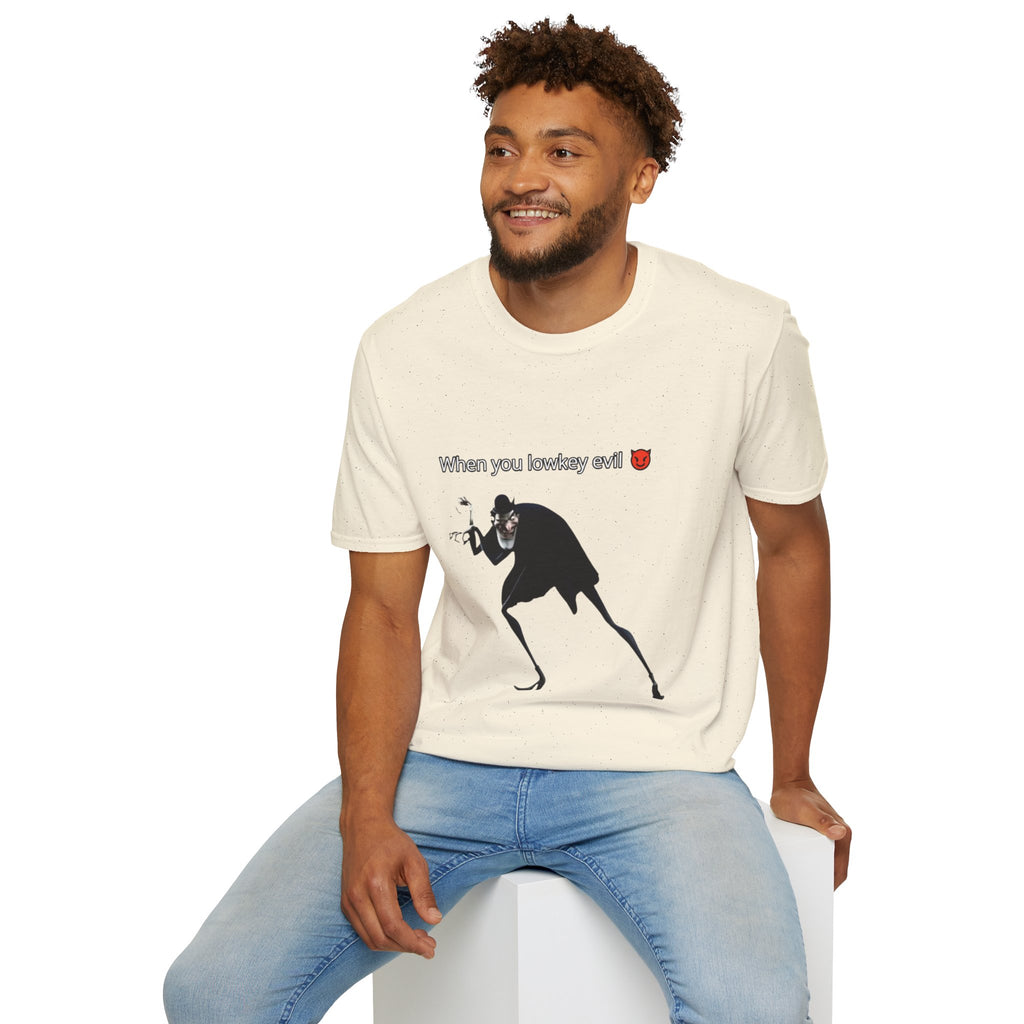 T-Shirt — “When You Lowkey Evil” Devil Emoji Graphic Tee