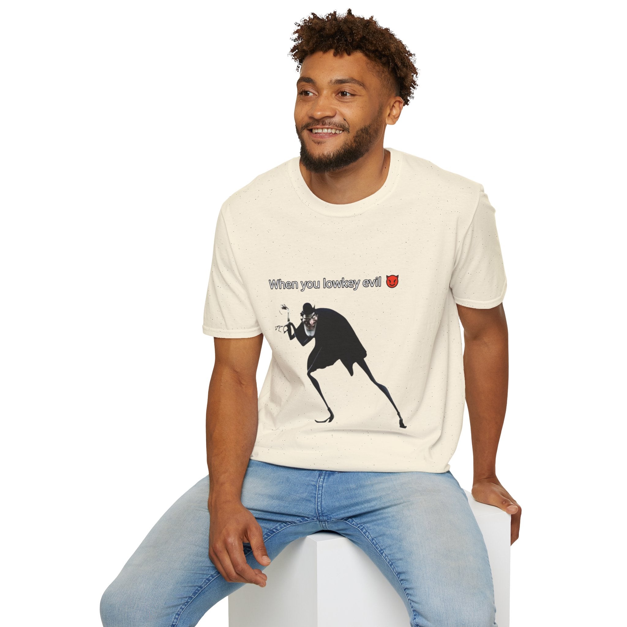 T-Shirt — “When You Lowkey Evil” Devil Emoji Graphic Tee