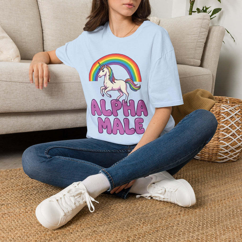 T-Shirt — Rainbow Unicorn "Alpha Male" Graphic Tee