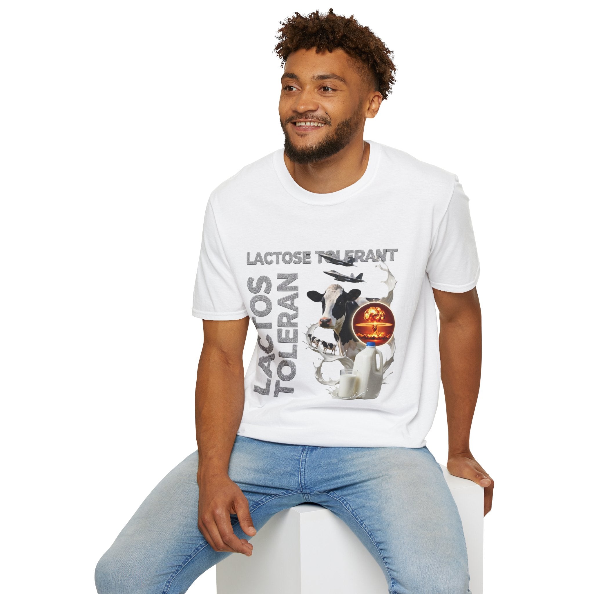 Lactose Tolerant Cow Graphic T-Shirt — Funny Dairy Lover Tee