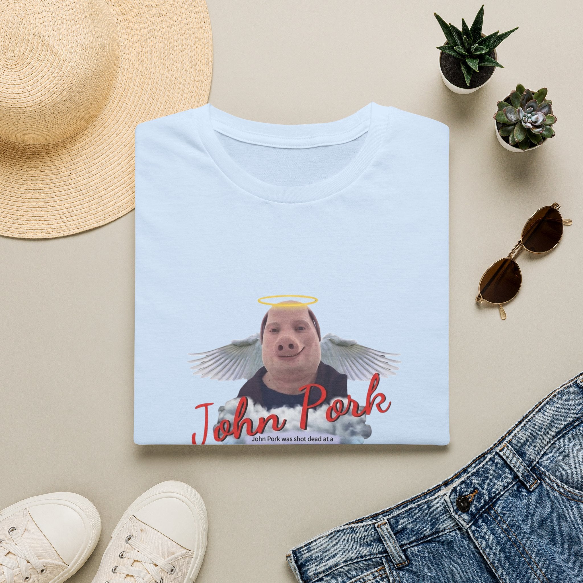 Memorial T-Shirt — "John Pork" Angel Tribute Tee