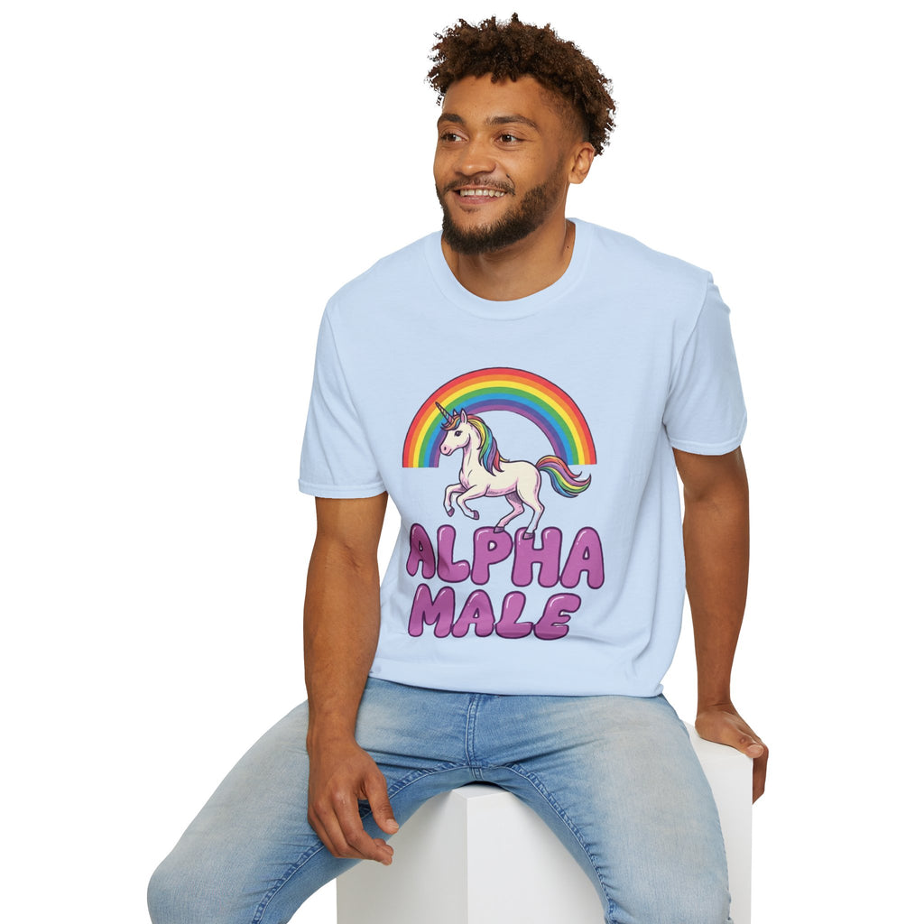 T-Shirt — Rainbow Unicorn "Alpha Male" Graphic Tee