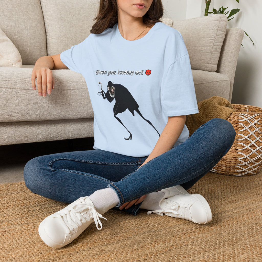 T-Shirt — “When You Lowkey Evil” Devil Emoji Graphic Tee