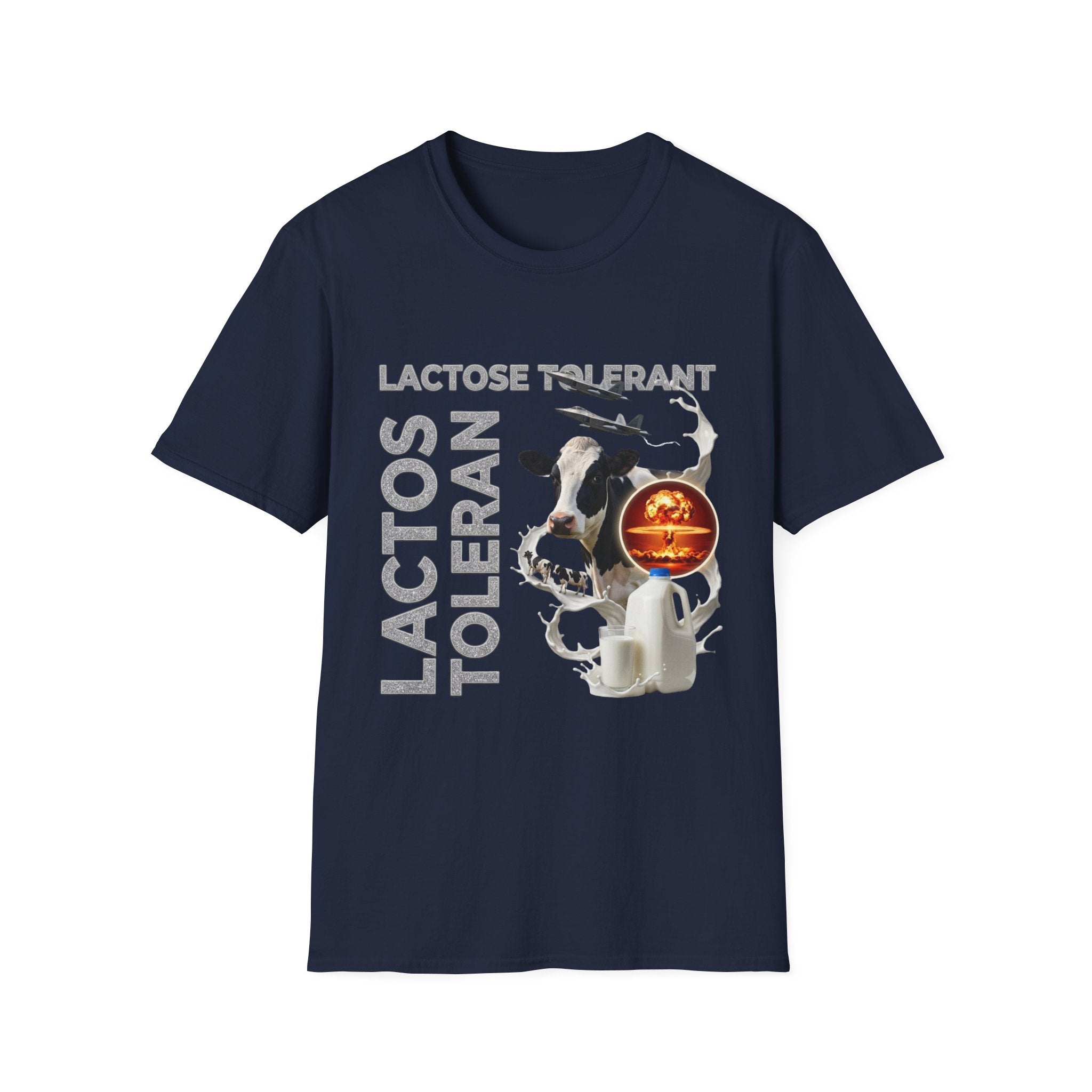 Lactose Tolerant Cow Graphic T-Shirt — Funny Dairy Lover Tee