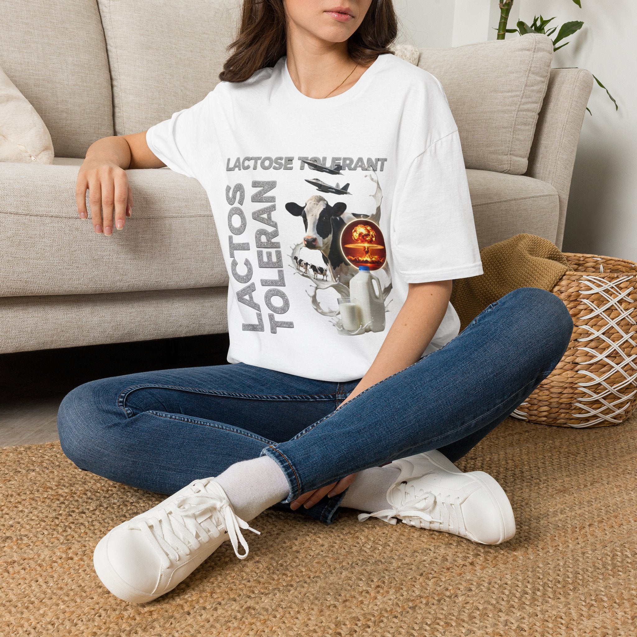 Lactose Tolerant Cow Graphic T-Shirt — Funny Dairy Lover Tee