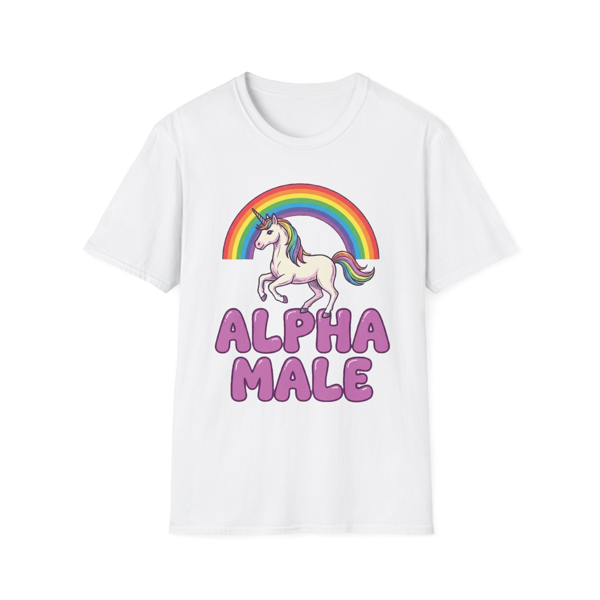 T-Shirt — Rainbow Unicorn "Alpha Male" Graphic Tee