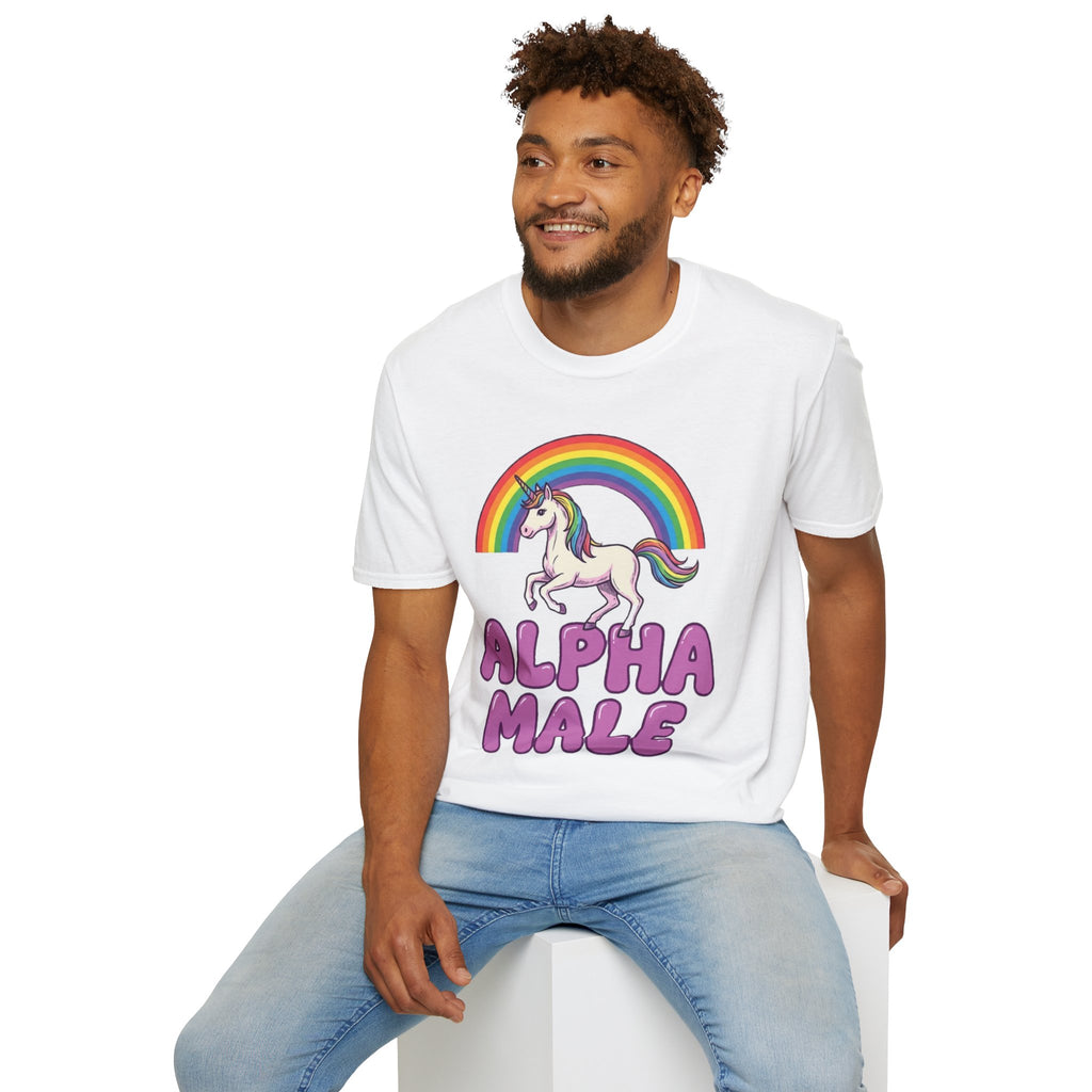 T-Shirt — Rainbow Unicorn "Alpha Male" Graphic Tee