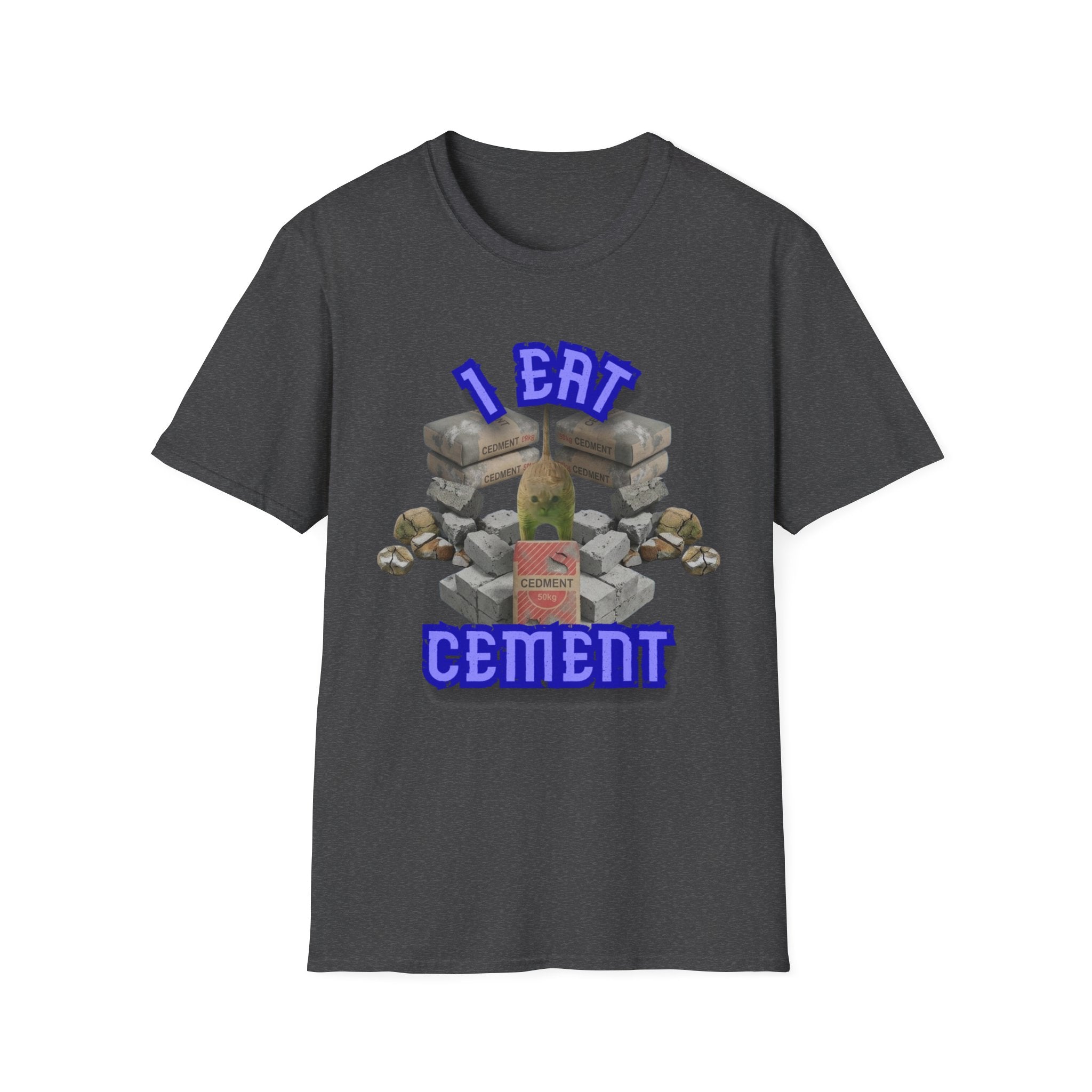 T-Shirt — 'I Eat Cement' Graphic Tee (Humorous Stonework / Masonry Design)