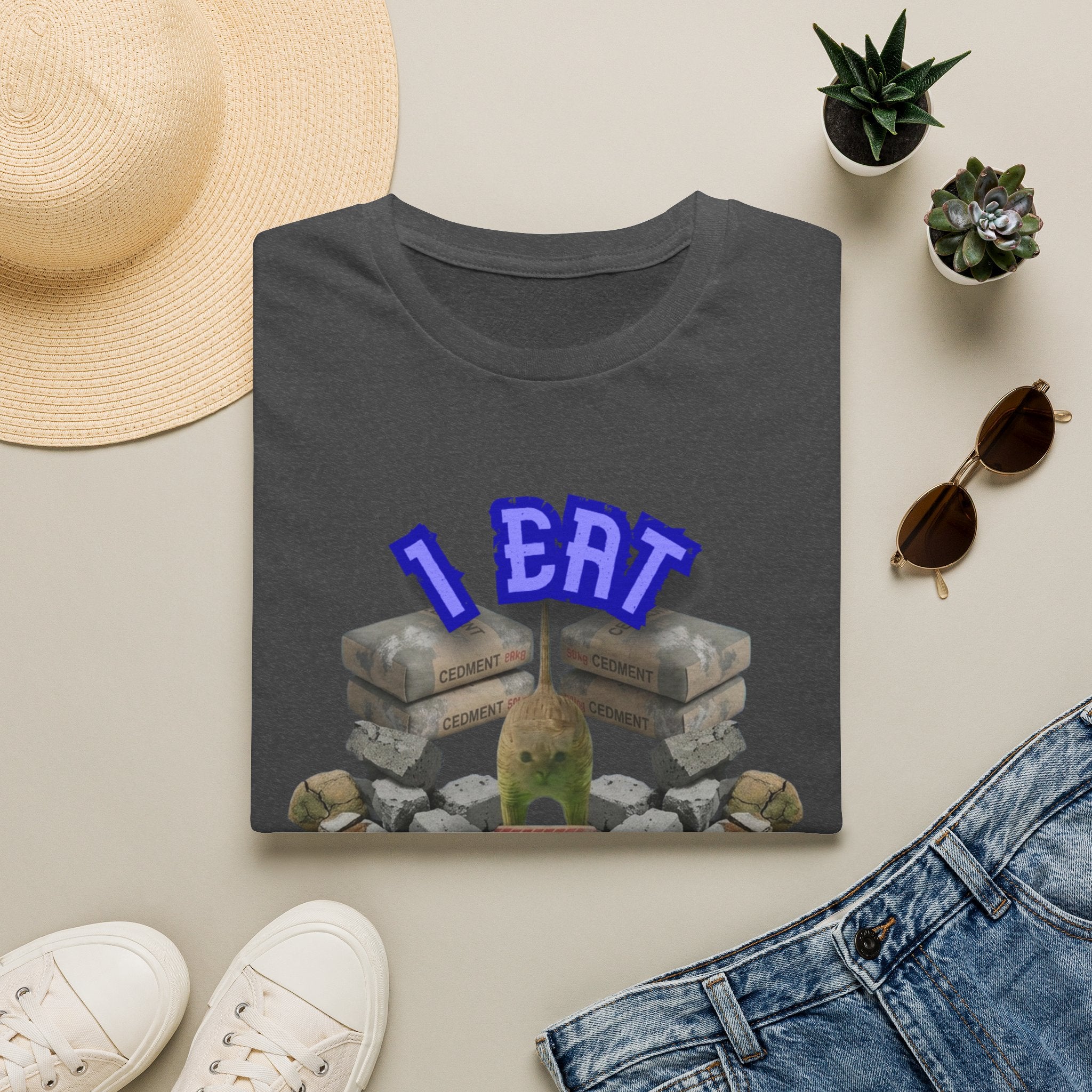 T-Shirt — 'I Eat Cement' Graphic Tee (Humorous Stonework / Masonry Design)