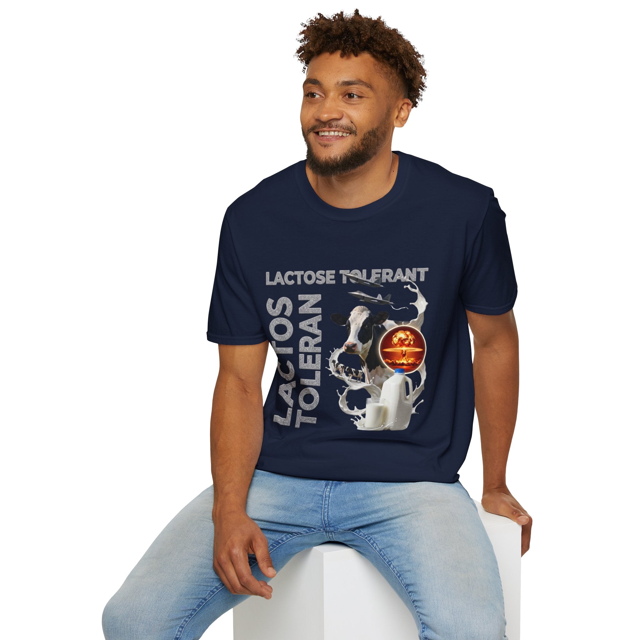 Lactose Tolerant Cow Graphic T-Shirt — Funny Dairy Lover Tee
