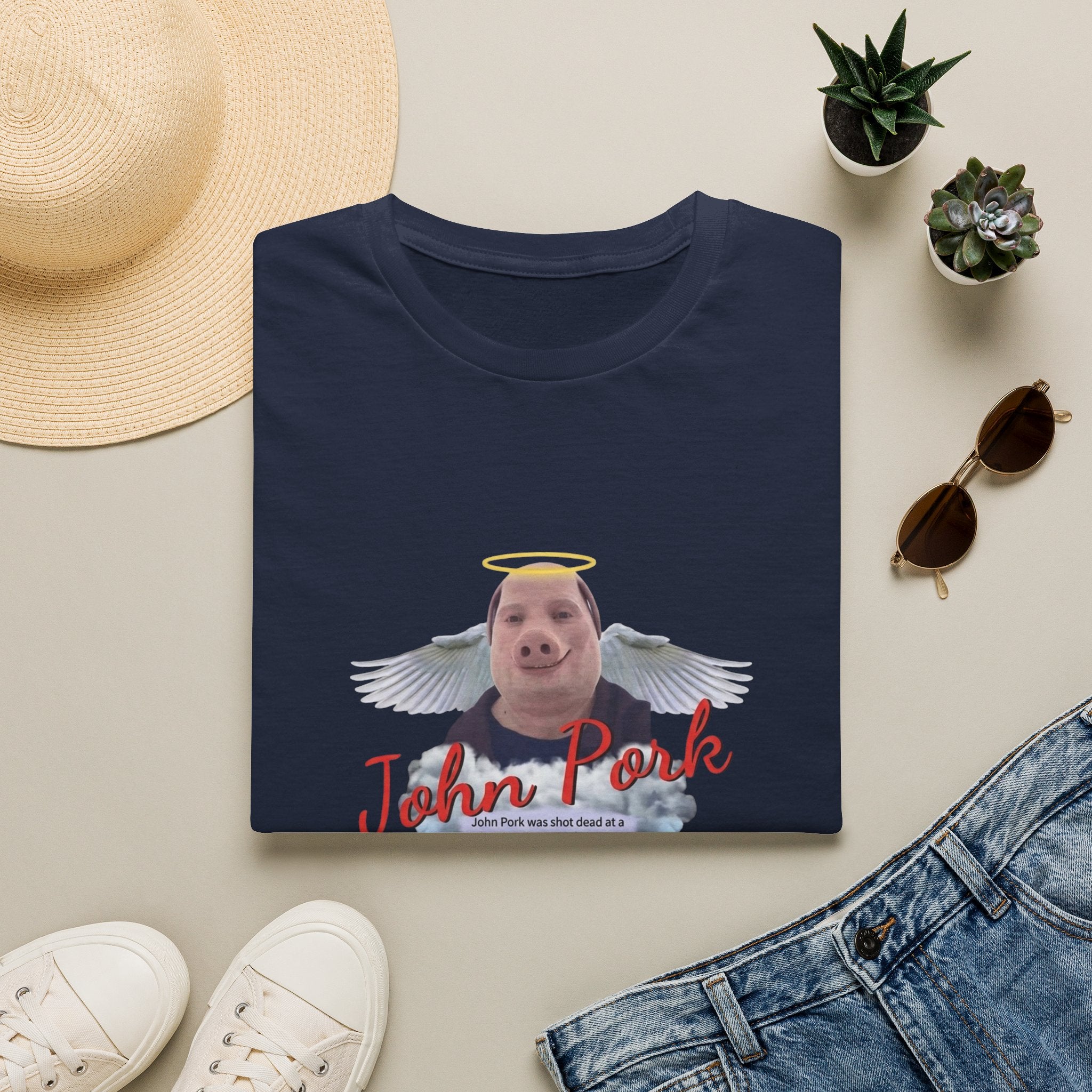 Memorial T-Shirt — "John Pork" Angel Tribute Tee