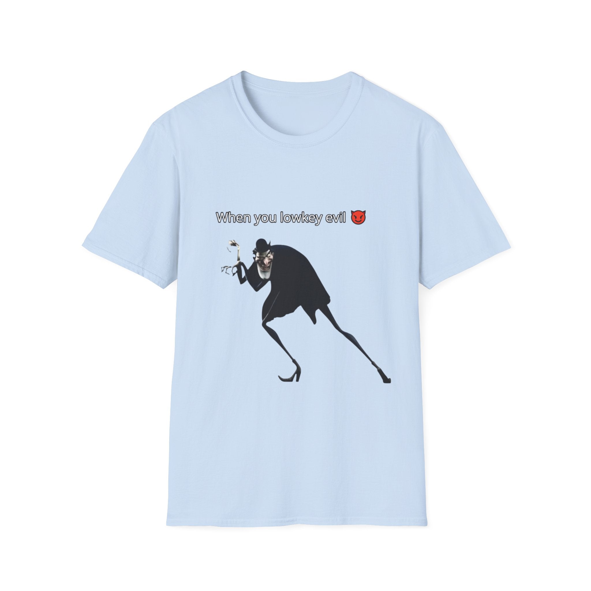 T-Shirt — “When You Lowkey Evil” Devil Emoji Graphic Tee
