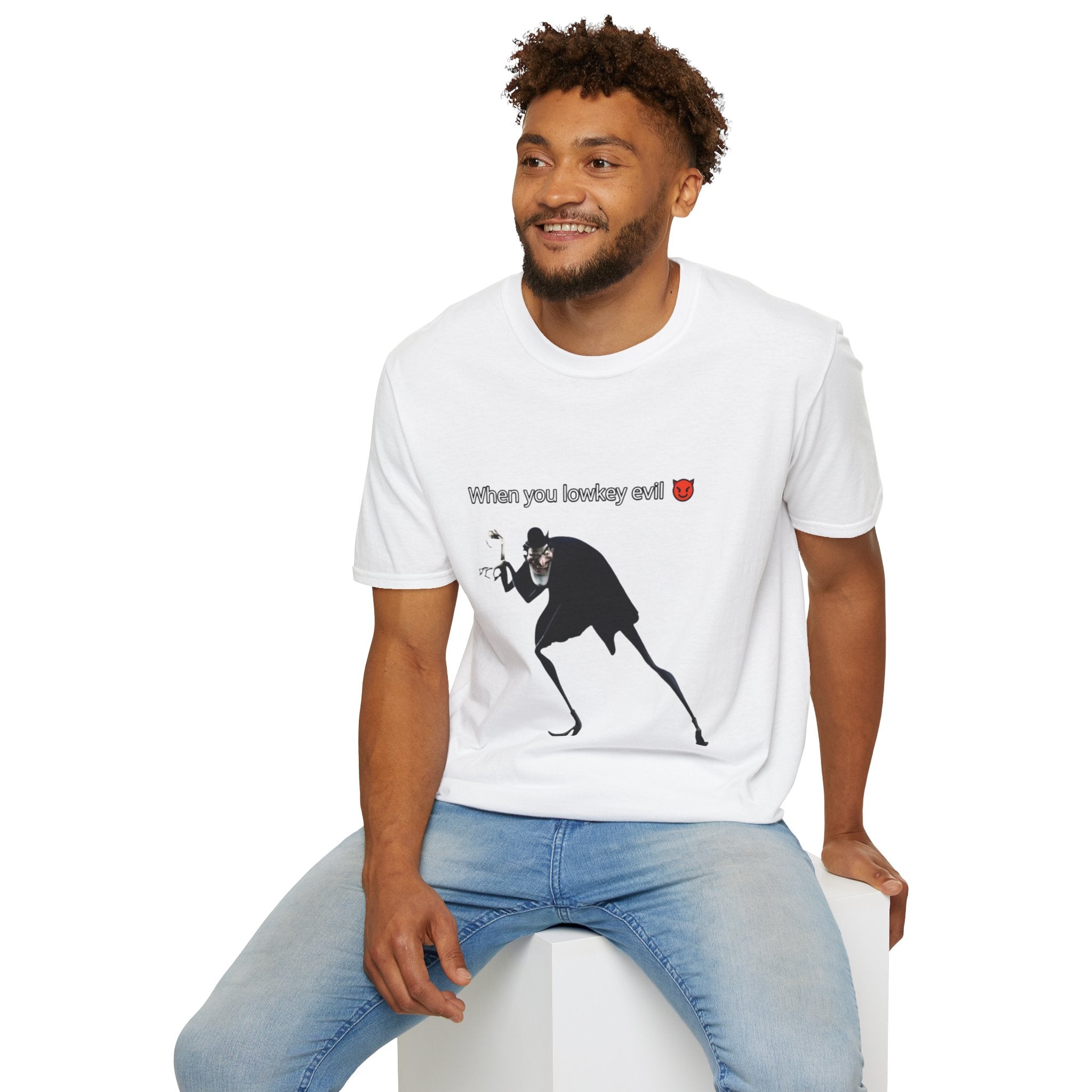 T-Shirt — “When You Lowkey Evil” Devil Emoji Graphic Tee