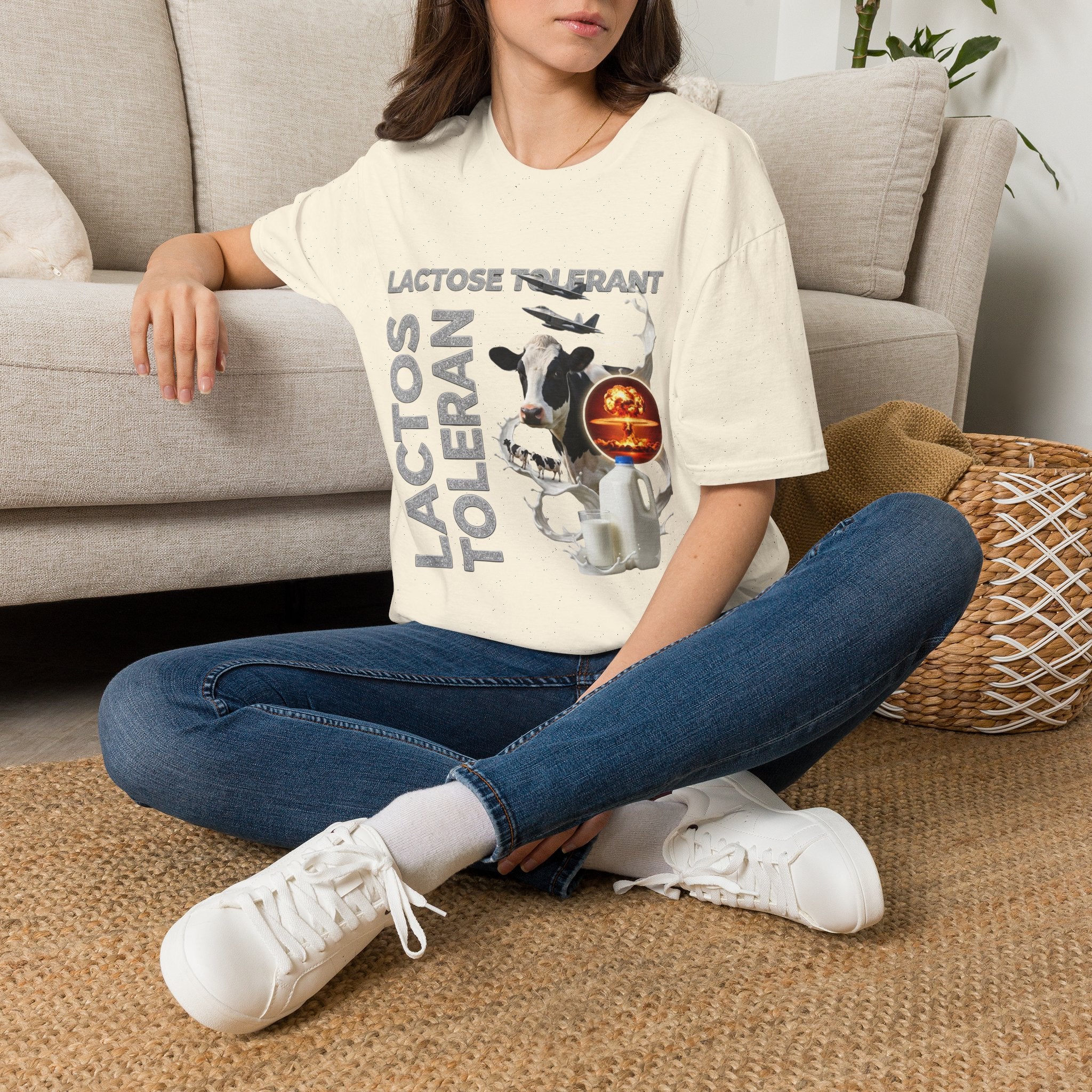 Lactose Tolerant Cow Graphic T-Shirt — Funny Dairy Lover Tee