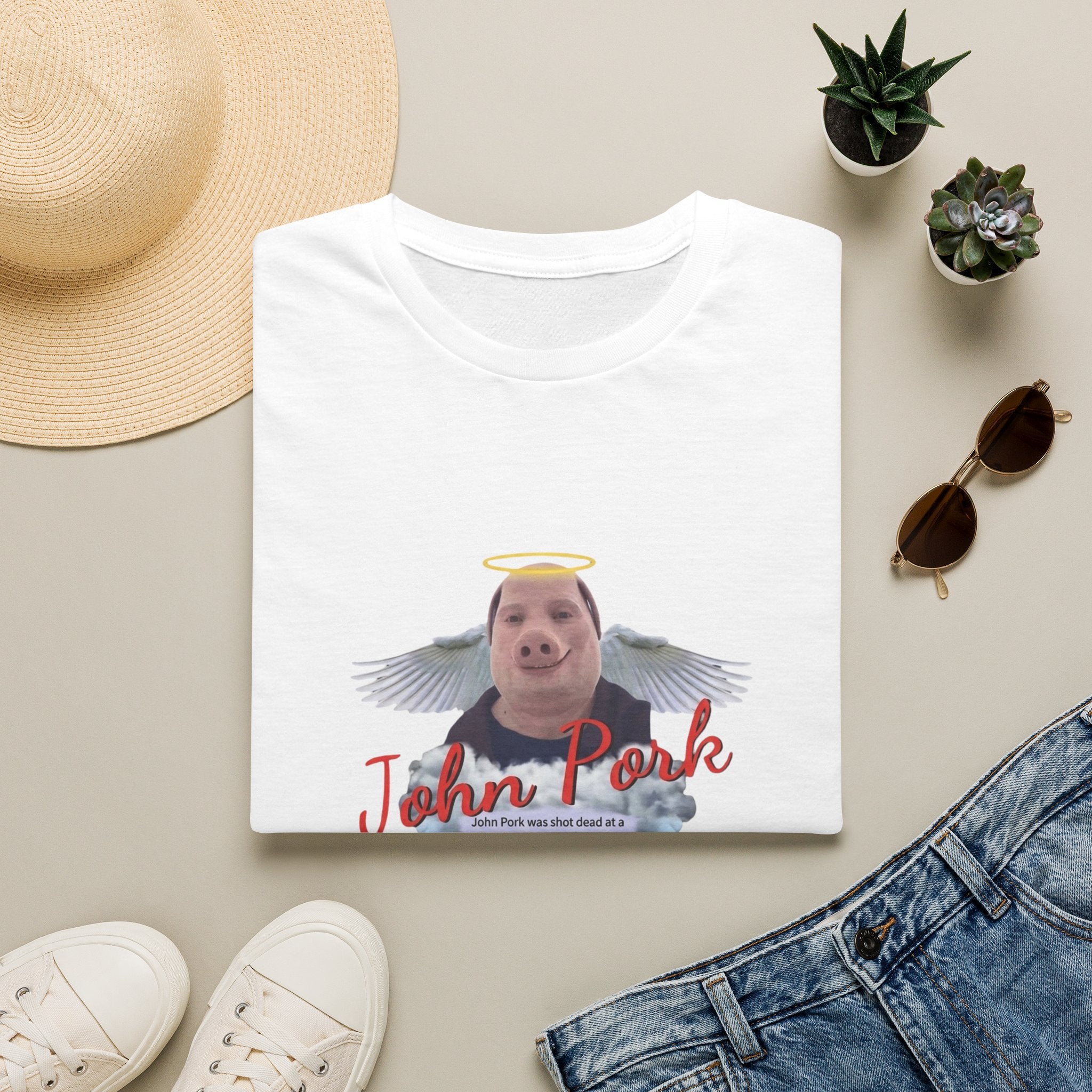 Memorial T-Shirt — "John Pork" Angel Tribute Tee