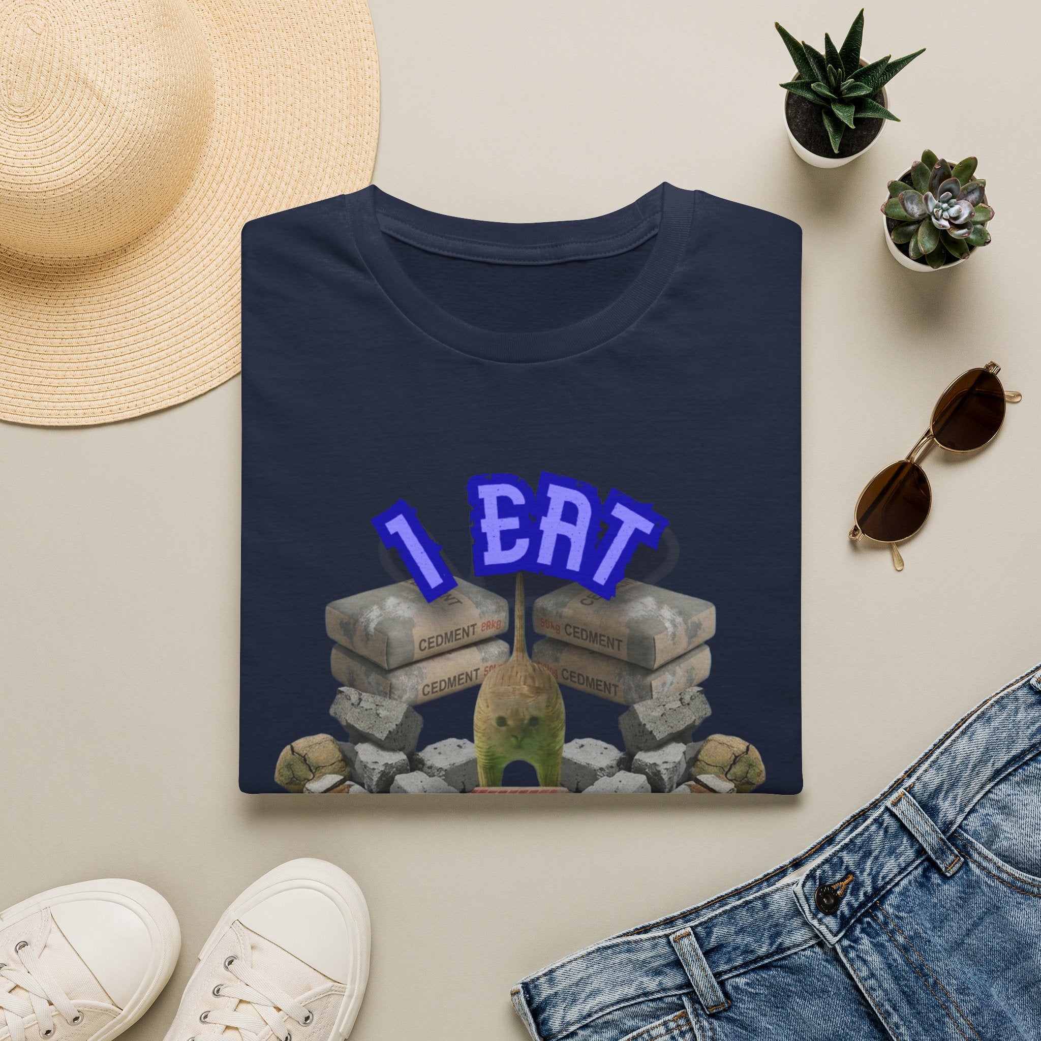 T-Shirt — 'I Eat Cement' Graphic Tee (Humorous Stonework / Masonry Design)
